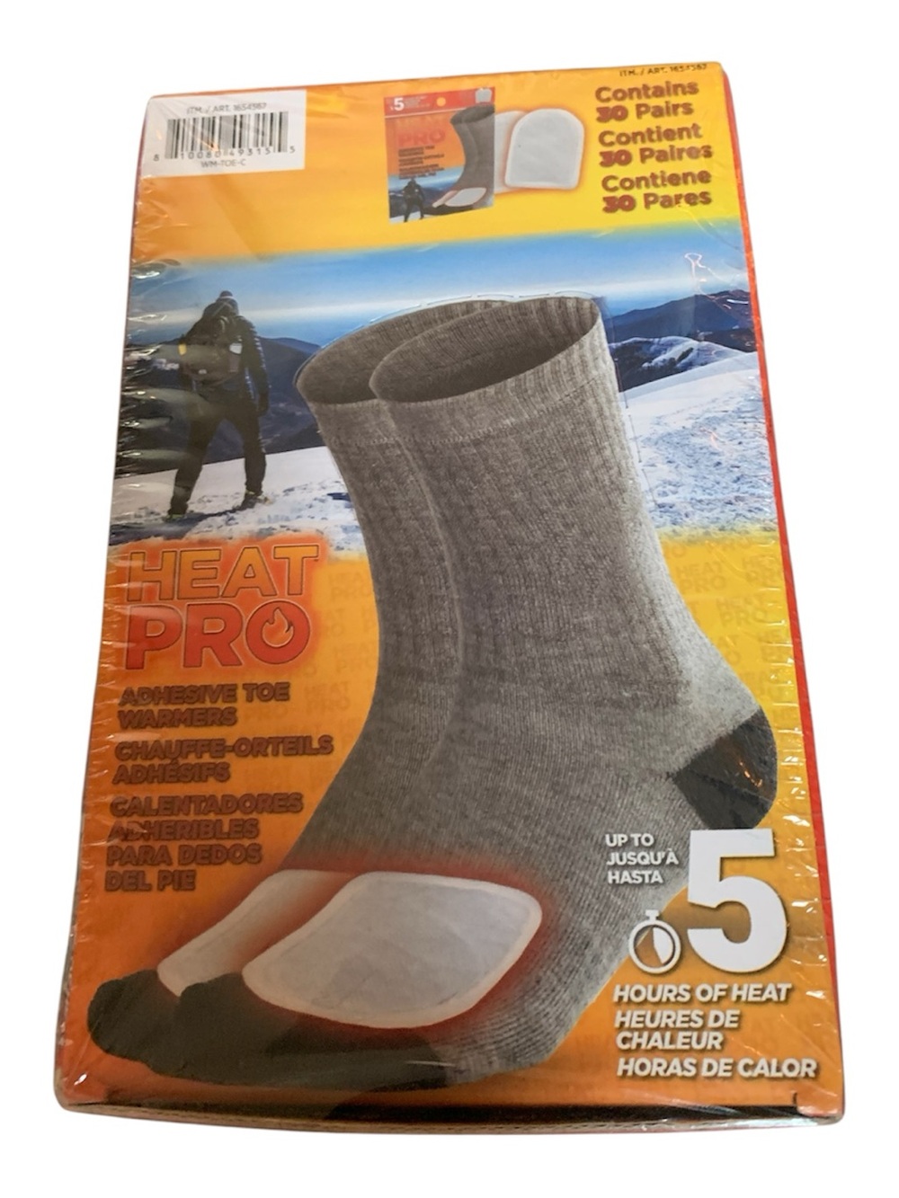 Heat Pro Adhesive Toe Warmers 30 Pairs 60Individual 5 Hours Heat EXP 2028 Sealed